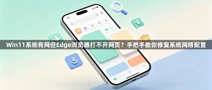 Win11系统有网但Edge浏览器打不开网页？手把手教你修复系统网络配置1