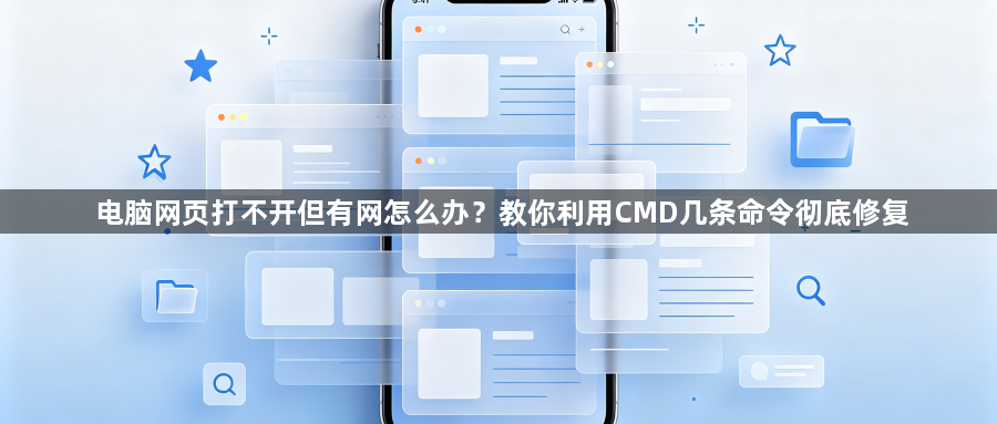 电脑网页打不开但有网怎么办?教你利用CMD几条命令彻底修复1