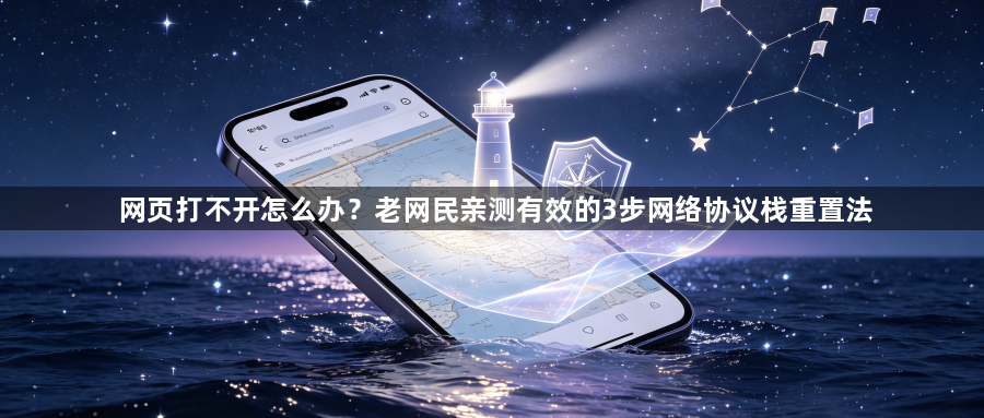网页打不开怎么办?老网民亲测有效的3步网络协议栈重置法1