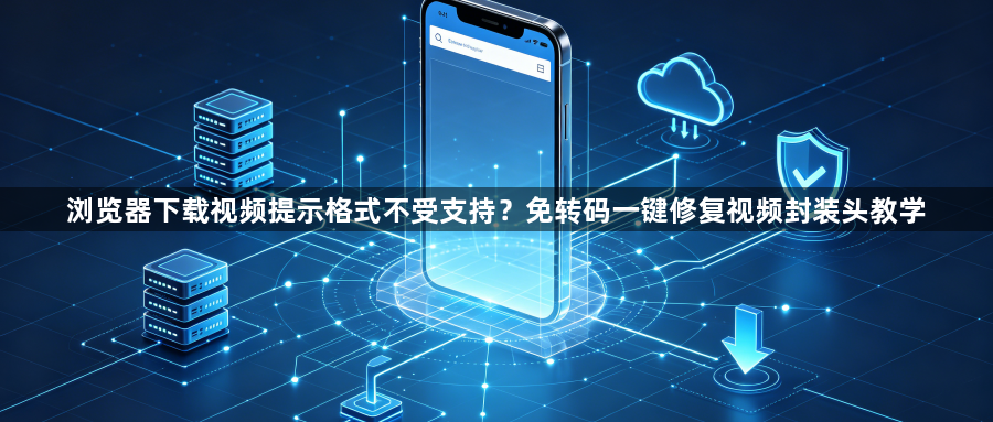 浏览器下载视频提示格式不受支持?免转码一键修复视频封装头教学1